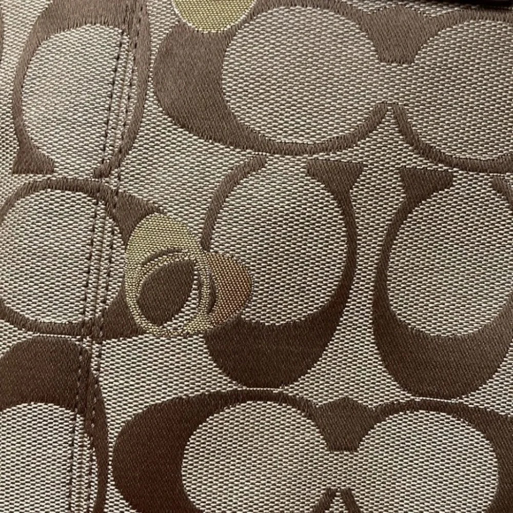 Coach vintage y2k signature poppy brown signature c tote bag gold hearts RARE